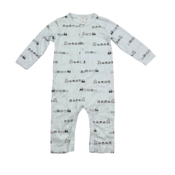 Feather Baby Pima Cotton Trains Romper - Picture 1 of 6